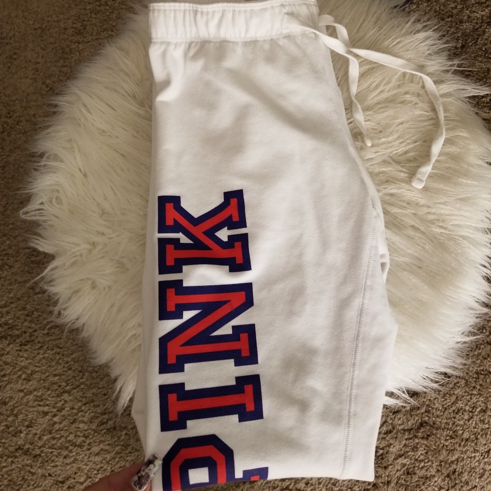 PINK white joggers!